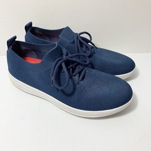 EUC Fitflop F-Sporty Knit Navy Slip On Sneakers Size 7.5